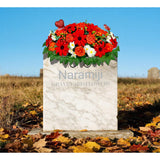 Artificial Cemetery Flowers For Grave Vase - Headstone Flower Saddle - Sympathy Flower Of Vibrant Rose Sunflower Daisy Berry, Colorfast And Easy Fit