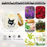 6 Set Valentine Cat Lover Gifts For Women Funny Black Cat Scented Candles It'S Fine Everything Is Fine Inspirational 3.5 Oz Soy Wax Jar Candles Gift For Mom Lady Teacher Coworker Birthday