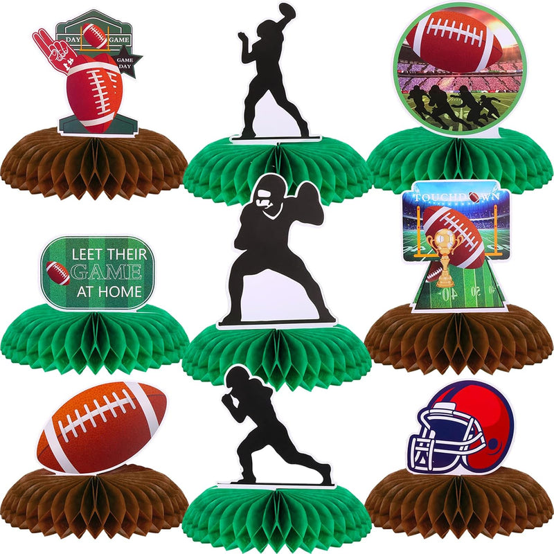 9 Pieces Football Party Decorations Football Table Honeycomb Centerpie