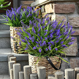 20 Bundles Artificial Plants Outdoor,Fake Flowers Uv Resistant Outdoor Fake Plants,Faux Lavender Shrubs For Window Garden Patio Hanging Planter Pathway Front Porch (Purple)