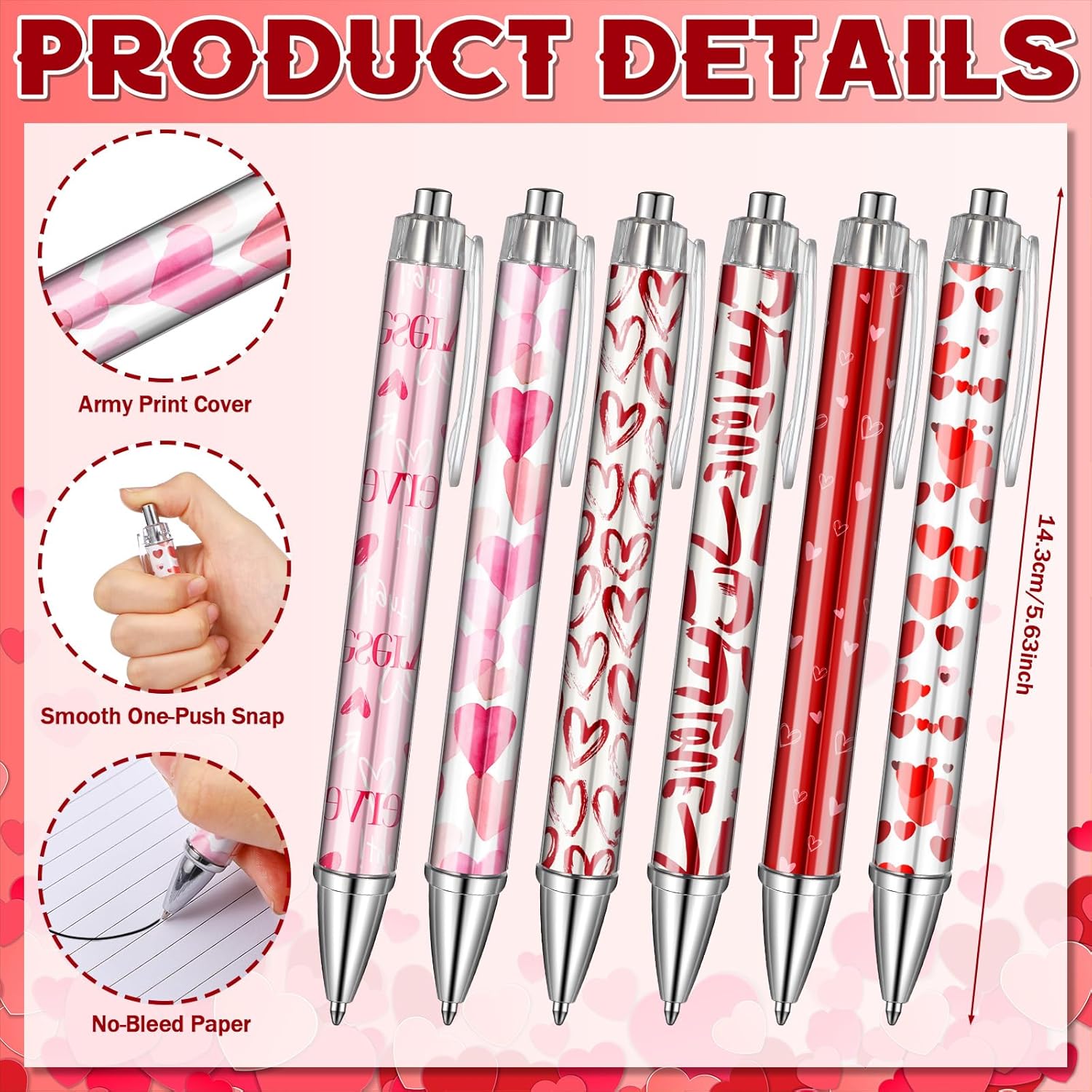 12 Sets Valentine'S Day Heart Notebook Bulk Valentine'S Day Gifts 5.5 X 4.3'' Valentines Pink Spiral Notebook Ballpoint Pens For Family Girls Friends Party Lover