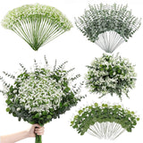 110 Pcs Real Touch Baby'S Breath & Eucalyptus Stems Mixed Bulk - 30 Artificial Baby Breath Flowers + 80 Faux Silver Dollar Eucalyptus Leaves For Wedding Bouquets, Centerpieces, Diy Floral Arrangement