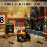 10 Pcs Eid Mubarak Scented Soy Candle 3.5 Oz Ramadan Scented Candle Muslim Islamic Party Favors Gifts Glass Jar Candles For Eid Holiday Celebration Decorations (Dark Brown,Pattern)