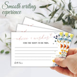 Wildflower Floral Bridal Shower Advice & Wishes Cards, 30 Pcs Minimalism Wedding Wishes Cards, Advice For Newlyweds, Wedding Party Decorations, Bridal Shower Party Favors & Supplies - A01