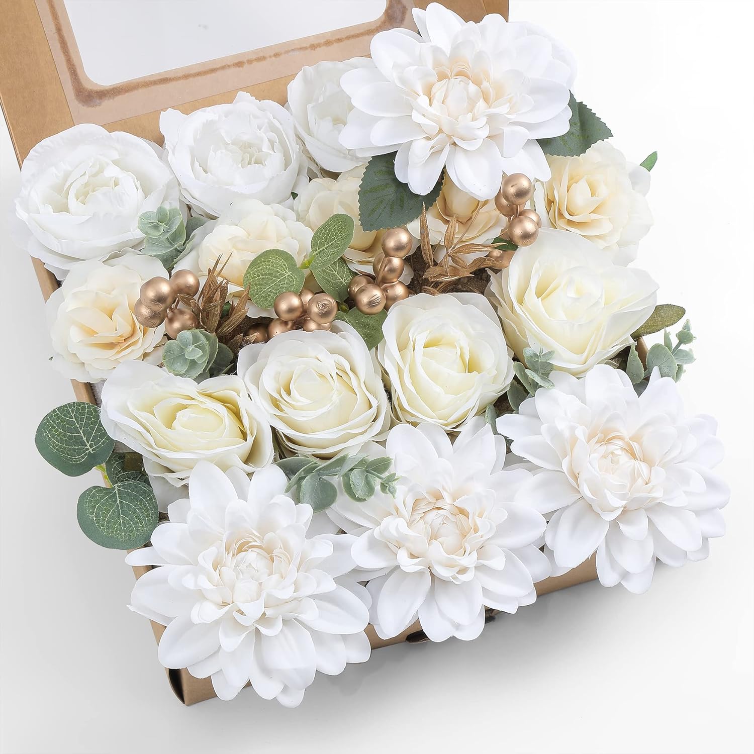 Artificial Flowers Combo, Fake Flowers For Diy Tables Centerpieces Baby Shower Bridal Shower Wedding Bouquet Arrangements Party Candle Holder Cake Decor Flower Home Decorations