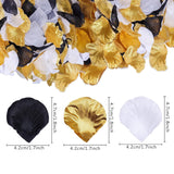 1800Pcs Bulk Artificial Rose Flower Petals For Wedding Black Gold White Petals Decoration Centerpieces For Valentines Day New Year Party Decor Supplies (Black White Gold)