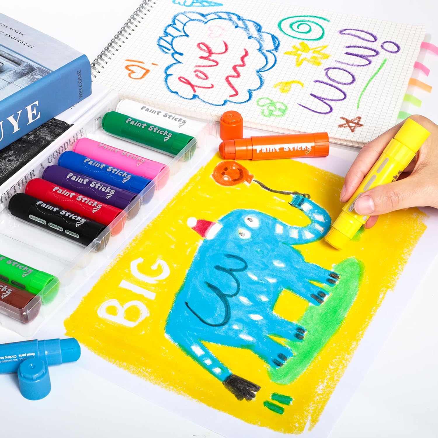 Paint Sticks, 12 Colors Solid Tempera Paint Sticks For Kids, Quick Drying Washable Paint For Toddlers, Christmas Gifts For Kids