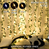 Vine With Fairy Lights Battery Operated, 33Ft100 Led Pothos String Lights With Remote, Leaf Lights For Bedroom, Room, Wall, Garden, Party, Wedding Dorm Decor(Warm White)