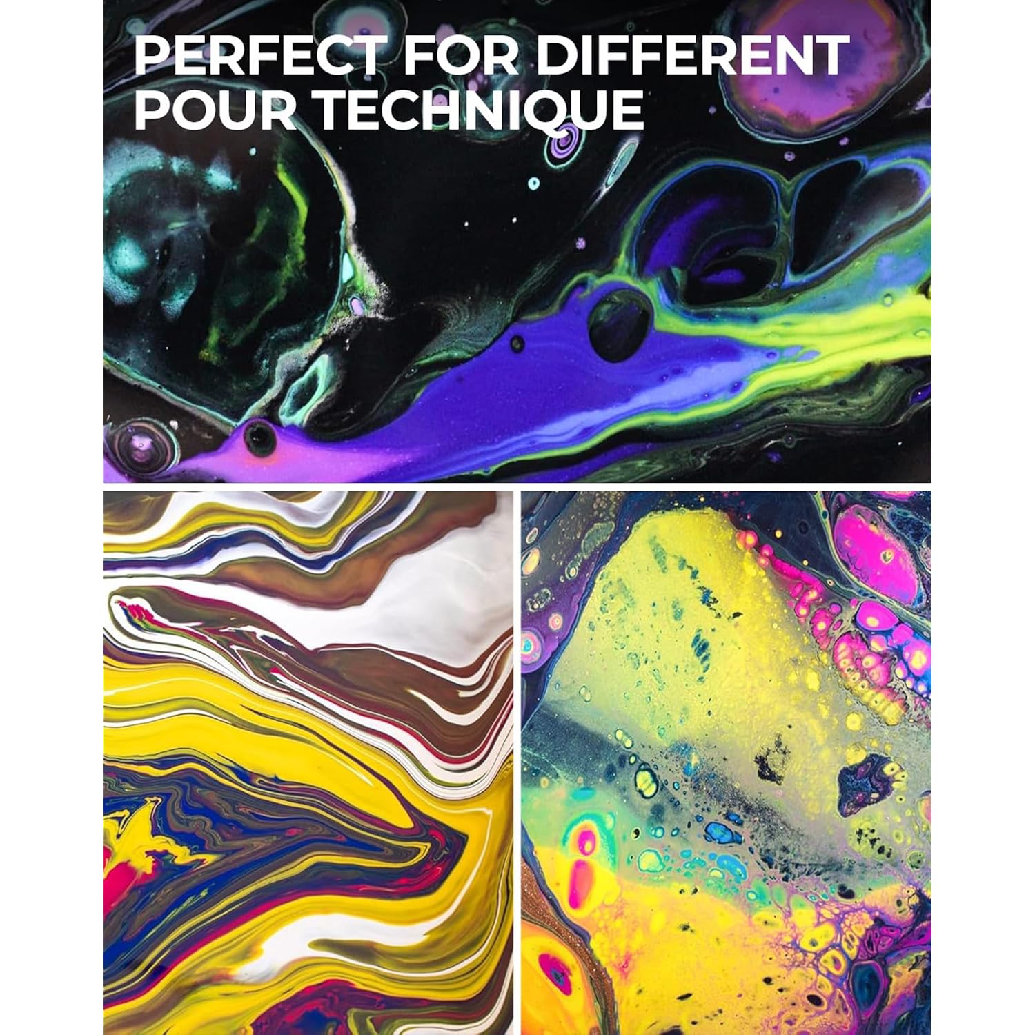 8 Colors Large Bulk Acrylic Pour Paint Set (33.8 Oz, 1000 Ml) Premixed High Flow Art Pouring Paint Supplies Kit With Silicone Pour Oil, Gloves For Beginner Cell Creation Flow Diy, Ready To Pour