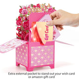 Happy Valentine’S Day Pop Up Card, 3D Flower Bouquet Greeting Card With Envelope & Note, Romantic Valentine Gift For Wife, Girlfriend Or Mom
