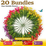 Railing Planter Boxes With Artificial Flowers, Adjustable Balcony Planters For Railing Hanging, Uv Sun Resistant Colorful Daisy For Porch Patio Balcony Home (1 Pack, 24 Inch)