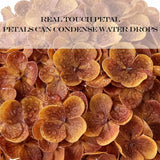 Fall Hydrangea Artificial Flowers, 3Pcs 21" Raw Umber Brown Latex Real Touch Flowers, Faux Silk Flowers Fake Artificial Hydrangeas With Stems For Bouquet Table Centerpieces Halloween