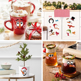 Diy Snowman Face Stickers For Crafts, Christmas Decals For Cups Ornaments Glass Balls Refrigerator Water Bottles