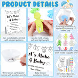 Funny Baby Shower Games Decorations Let'S Make A Baby Playdough Game Sign Set 24 Play Doughs 24 Pencils Shower Gender Reveal Game Activities Adults Boys Girls(Black And White Babysuit)