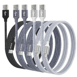 5 Pack USB to USB C Fast Charging Cable Set 3FT 6FT 10FT Charger Cords