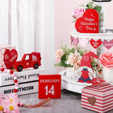 10 Pieces Valentine Gnome Tiered Tray Decor (Tray Not Included), Valentine Wood Heart Shaped And Bead Garland Decoration For Wedding Living Room Wall Decor(Romantic)