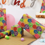 Birthday Wrapping Paper Roll For Kids, 30 Inch X 33 Feet (83 Sq. Ft. Ttl.) Kraft Gift Wrap Paper With Colorful Balloon Pattern For Baby Shower Holiday Party