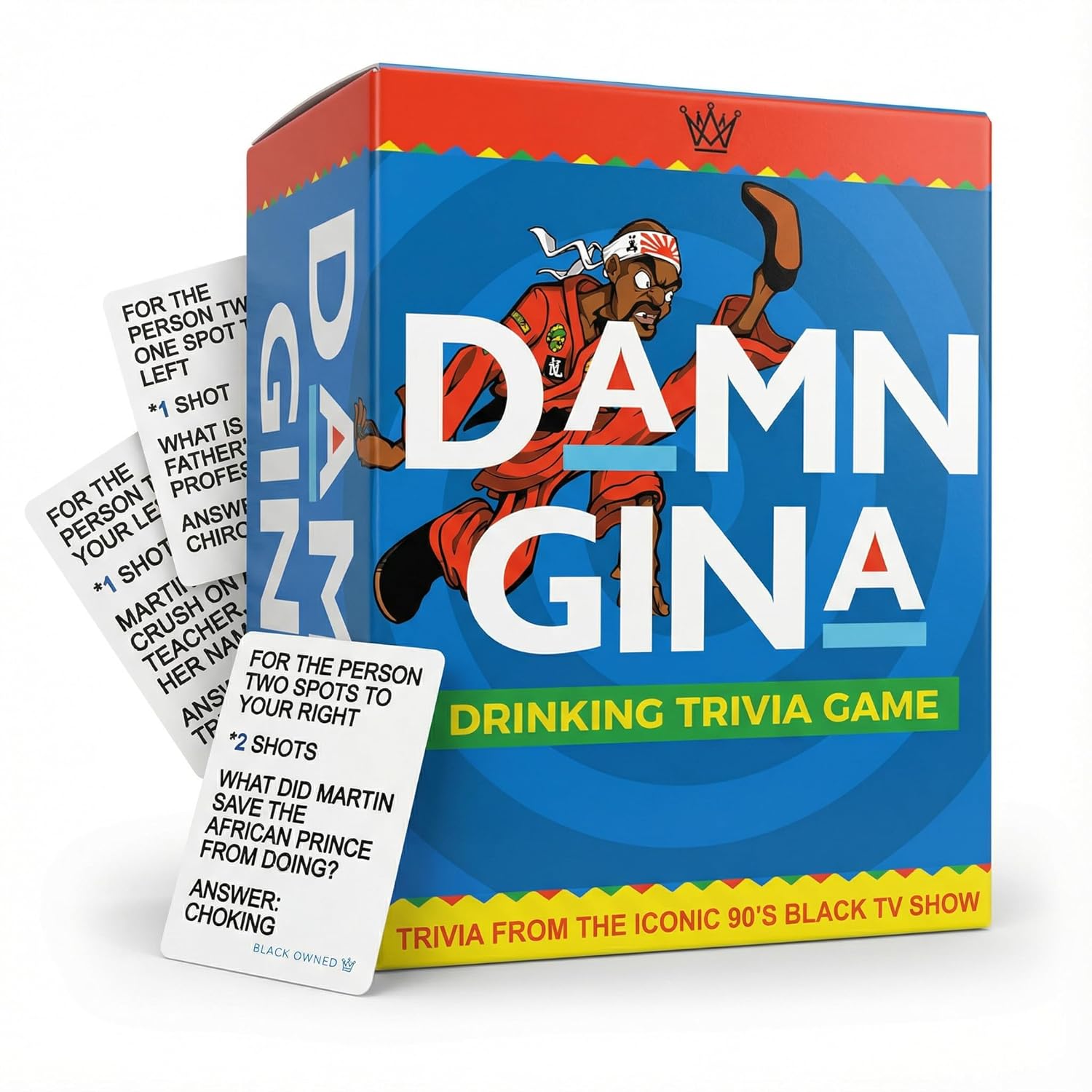 Damn Gina Drinking Game 90S Martin Tv Show Trivia Cards Fun Martin Lawrence Party Game With Catchphrases Challenges And Sips Perfect For Game Nights, Family Reunions, Girls Trips And Bachelor Events