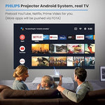 Android TV Projector - 5G WiFi, Bluetooth, Netflix, 4D Keystone, Zoom, HDMI