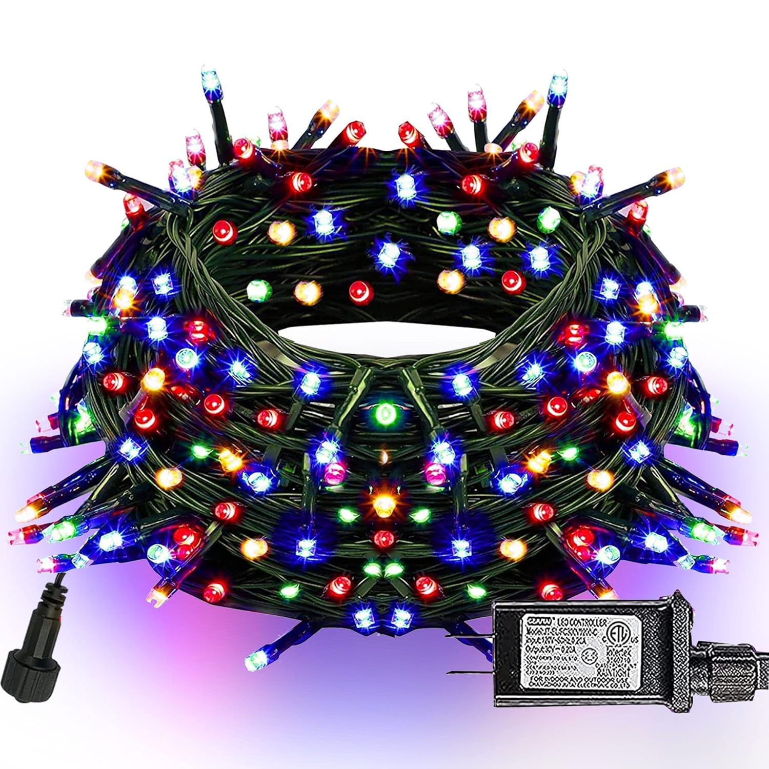 Christmas String Lights, 66Ft 200 Led Connectable Green Wire 8 Modes String Lights, Waterproof Christmas Lights For Indo