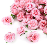 50Pcs Pink Roses Artificial Flowers Bulk, 1.6" Small Silk Fake Roses Flower Heads For Decoration, Crafts, Wedding Centerpieces Bridal Shower Party Home Decor