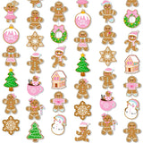 Gingerbread Theme Garlands Pink Christmas Decorations Girls 8Pcs Gingerbread House Xmas Tree Paper Garland Banners Christmas Party Supplies For Winter Holiday Birthday Wall Door Ceiling Decor