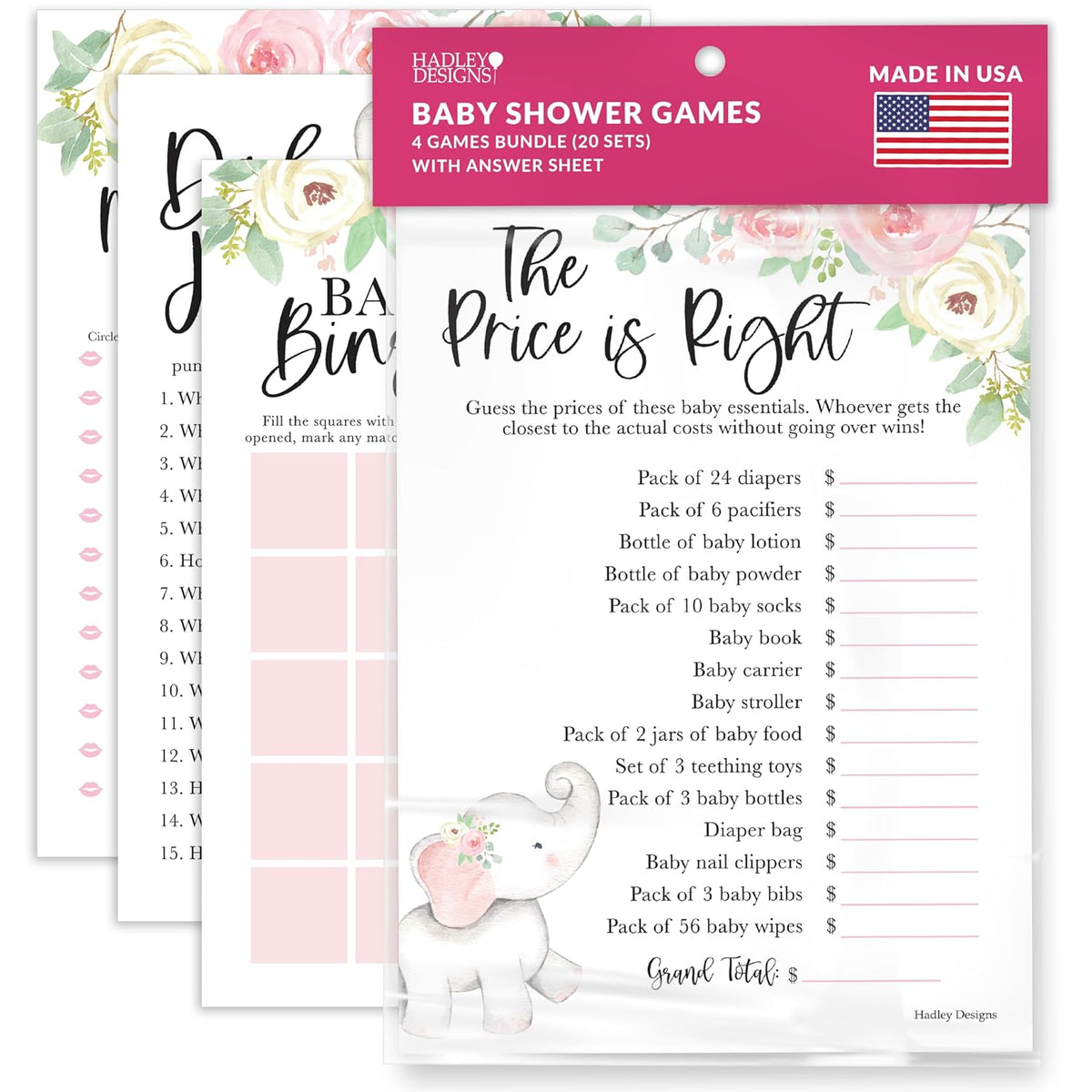 40 Elephant Baby Shower Games For Girl-Baby Shower Bingo Game Girl, Guess Who Mommy Or Daddy Baby Shower Game, The Price Is Right Baby Shower Game, Funny Baby Shower Games Dad Jokes