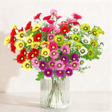 Artificial Flowers For Indoor Outdoors, 4 Bundles Faux Silk Daisy Lower Uv Resistant Fake Plastic Plants For Spring Summer Hanging Planter Table Vase Window Garden Porch Balcony Home Decor