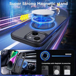 Magnetic Case for iPhone 13/14 6.1 inch with 360° Rotatable Ring Phone Stand