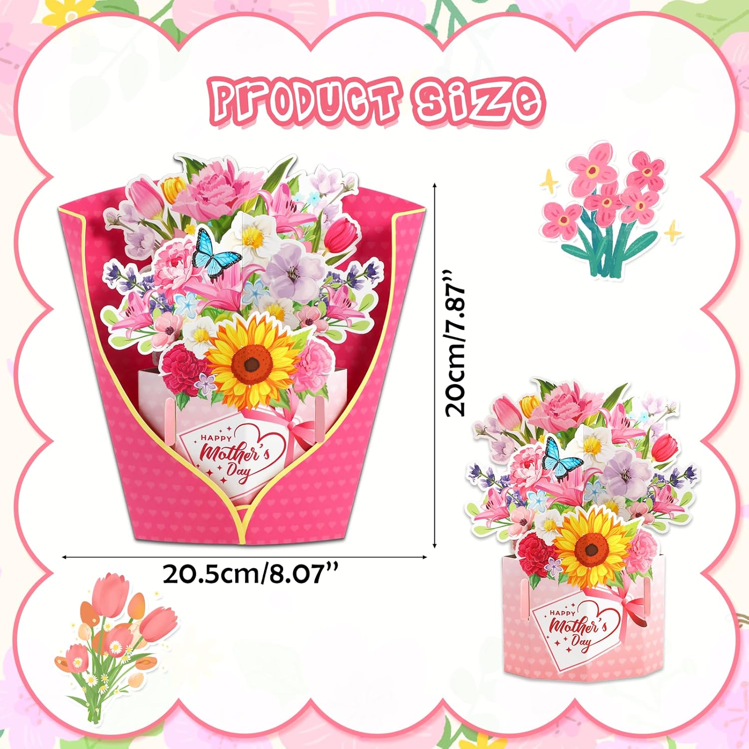 Mothers Day Card Pop Up, Happy Mother’S Day 3D Greeting Cards, Mother’S Day Floral Pop Up Card For Mother’S Day Gift Surprise, Mothers Day Favors 3D Gift Card For Women Wife Grandma Mom