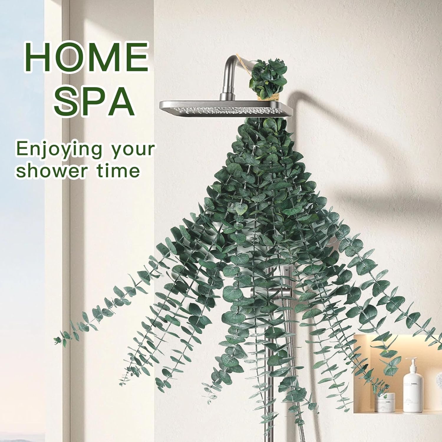 40 Pcs Dried Eucalyptus Stems For Shower, 17'' Natural Real Live Eucalyptus Leaves Branches Hanging Shower Plant For Spa Home Fragrance Bathroom Table Vase Decor