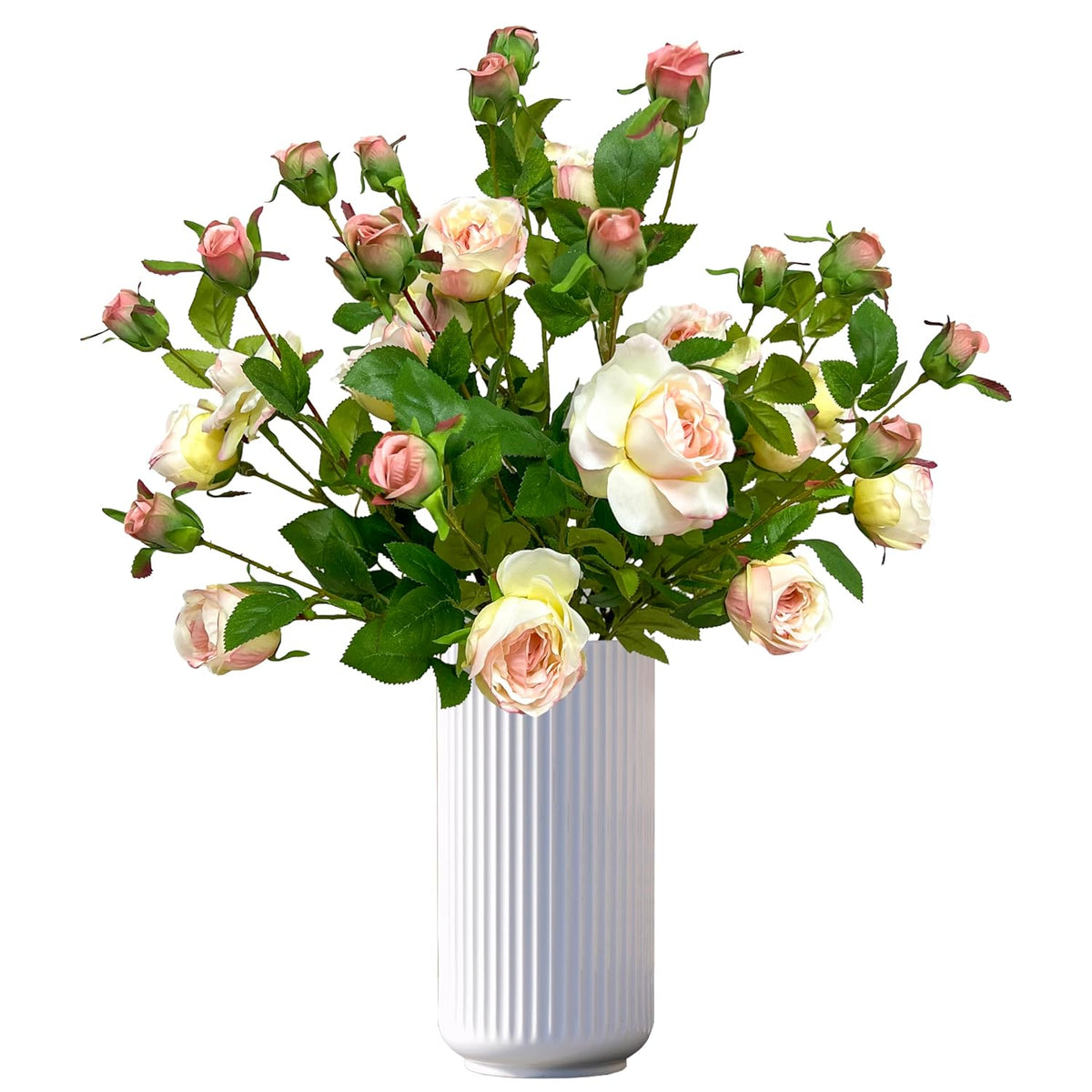 6 Pcs Light Pink Rose Artificial Flowers Real Look, 26'' Fake Faux Silk Roses With Long Stems For Tall Vase,Pink Flower Bouquet For Home Decor,Flores Artificiales Para Decoracion (6, Light Pink)