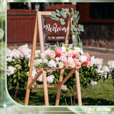 Wedding Flowers For Wedding Welcome Box Sign Artificial Flowers Decorations With Base For Reception Bridal Shower Party Ceremony Backdrop Outdoor Table Centerpieces(Pink)