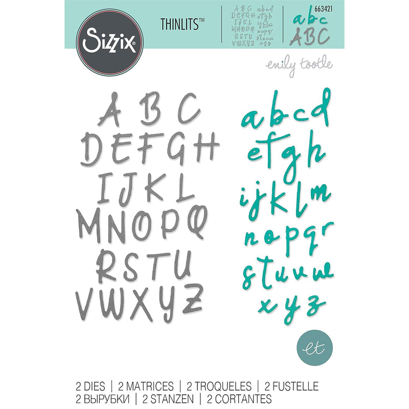 Thinlits Die 2 Pack Alphabet Set By Emily Tootle, Multicolor