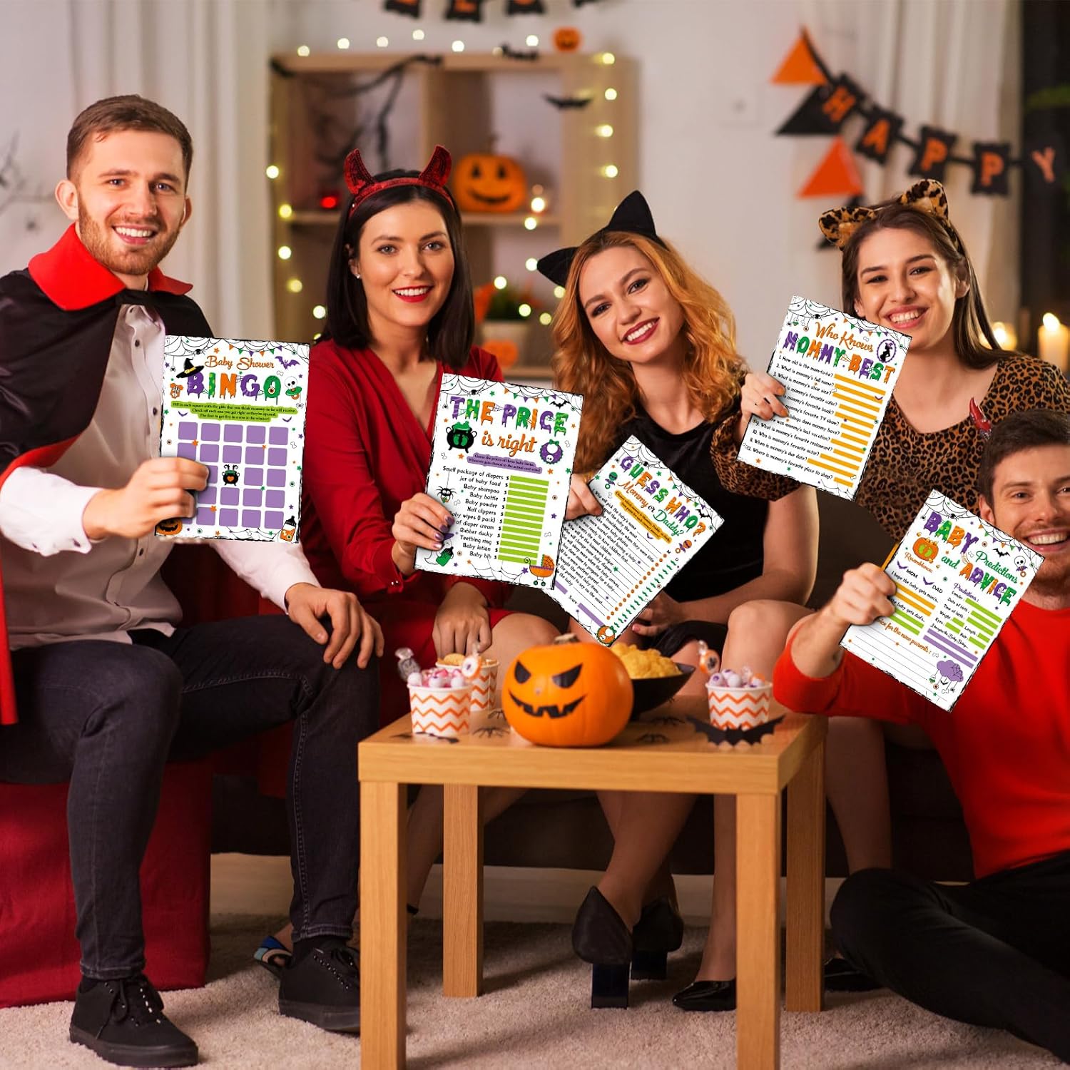 Halloween Games Cards Ultimate Gender Neutral Kit Of 6 Classic Games Activities Bingo Price Is Right For 50 Guests Halloween Party Supplies