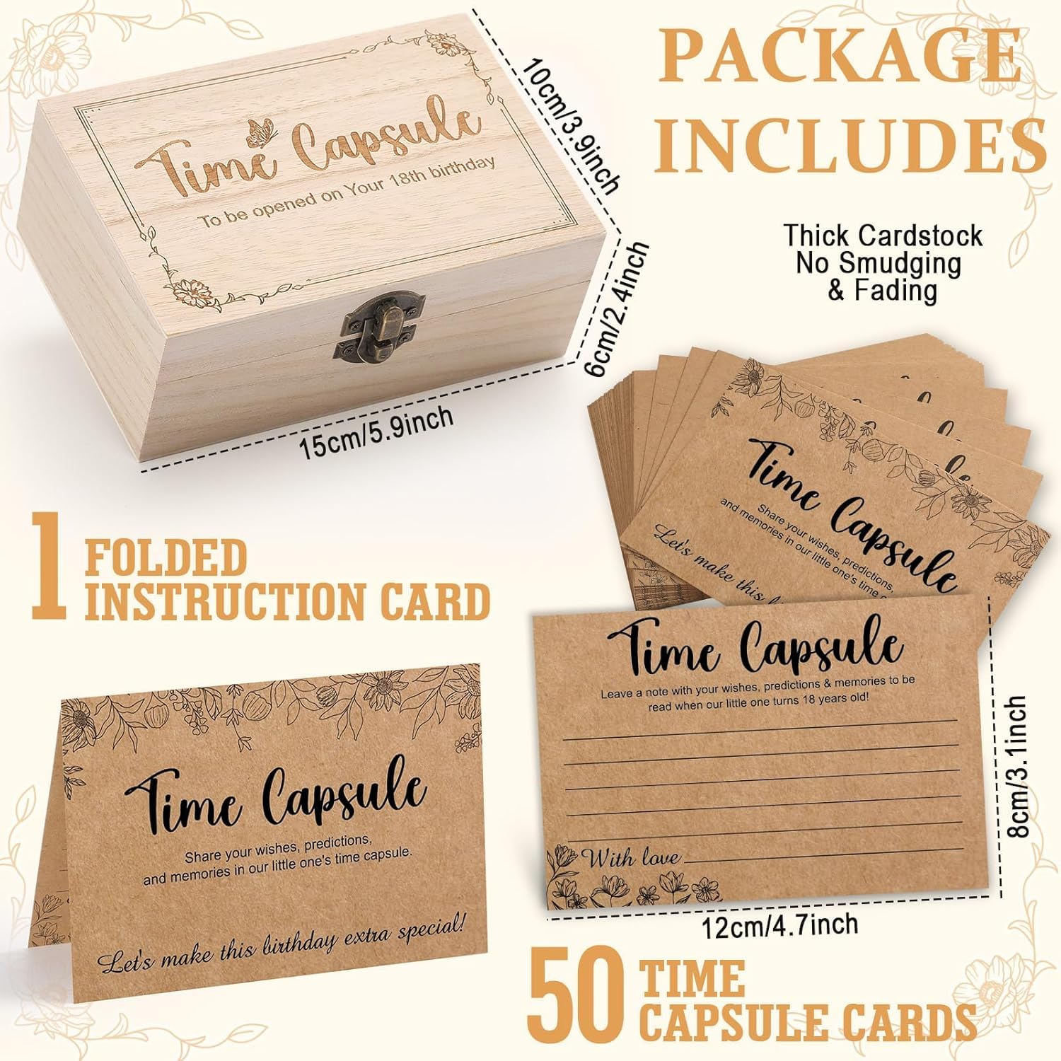 Baby Time Capsule Box 1St Birthday Keepsake Box First Birthday Party Favors Supplies Baby Shower Activities For 50 Guests Time Capsule Cards Party Games Open On Your 18Th Memories Gifts For Babies