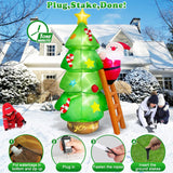 7 Ft Tall Large Christmas Inflatables Santa Claus Tree Outdoor Decorations, Build-In Leds Funny Xmas Blow Ups Yard Decor