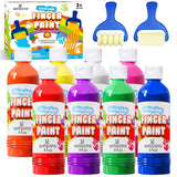Washable Finger Paint For Kids, 8Oz X 8 Colors - Non-Toxic, Thick Finger Paint For Toddlers, Art Supplies For Home & Classroom Use, Large Bottles