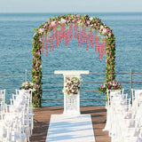 12Pcs Artificial Wisteria Hanging Flowers 3.6Ft Dusty Pink Fake Hanging Flowers Garland Silk Flowers Rattan String Faux Wisteria Vine For Garden Home Wedding Arch Decoration (Dusty Pink)