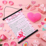 Galentine'S Day Party Game Pass The Heart Game Galentines Left Right Story Hanging Scroll With Plush Heart Valentine'S Gift For Women Besties Adults Party Supplies Activities Challenge Prizes