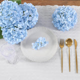 5Pcs 20'' Blue Artificial Hydrangea Flowers Latex Faux Hydrangeas Real Touch Silk Hydrangea With Stems For Home Decor Weddings Table Floral Arrangements Centerpieces Party Decorations