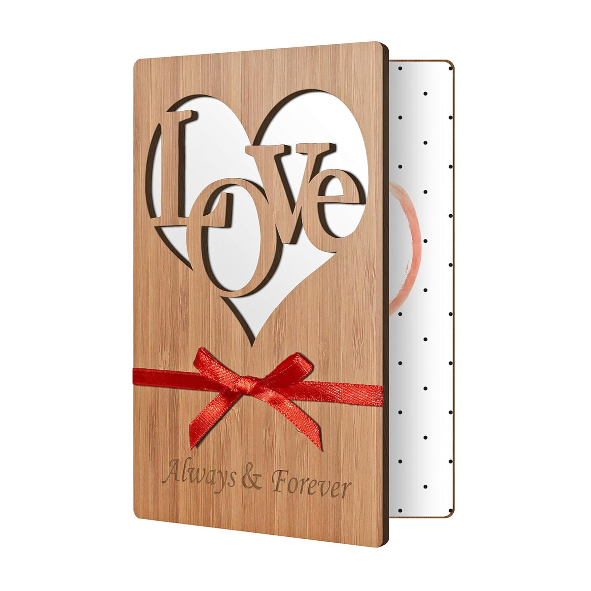 Love & Valentine Card, Handmade Bamboo Valentine'S Cards, Valentines Day Cards For Her, Wife, Adults,Valentines Day Card Wife, Valentines Gifts, Valentine Day Gift Him, Love In Heart
