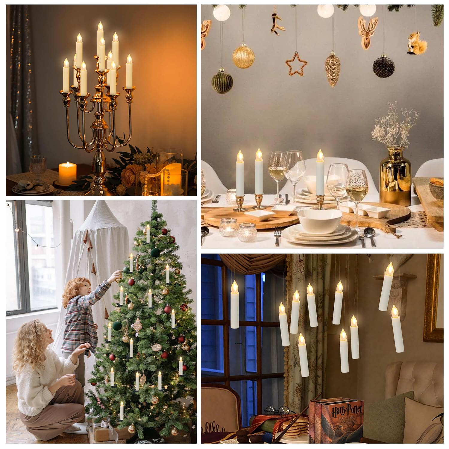 10 Pcs Flameless Led Taper Candles Battery Operated Christmas Tree Candle Lights?Clip On Electric Fake Candles With Remote Timer For Holiday Home Garden Wedding Parties Birthday Decor