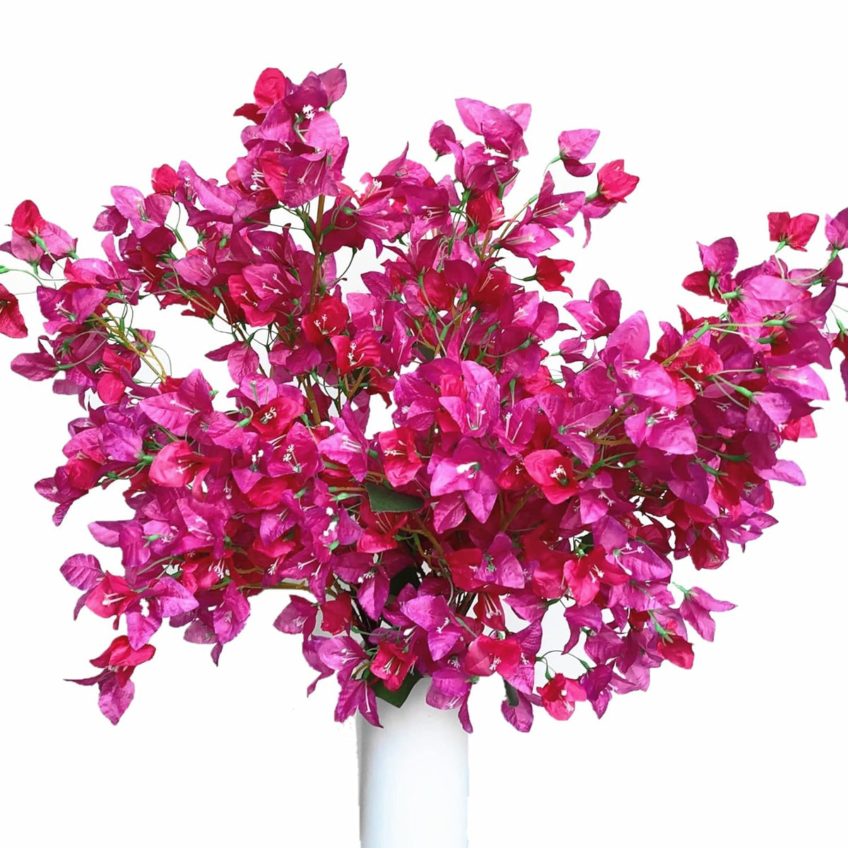 Artificial Bougainvillea Flower Stems Silk Flowers Arrangement For Home Wedding Indoor Outdoor Decorations Table Centerpiece - 6Pcs (Fuchsia)