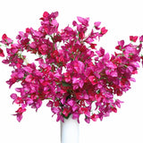 Artificial Bougainvillea Flower Stems Silk Flowers Arrangement For Home Wedding Indoor Outdoor Decorations Table Centerpiece - 6Pcs (Fuchsia)