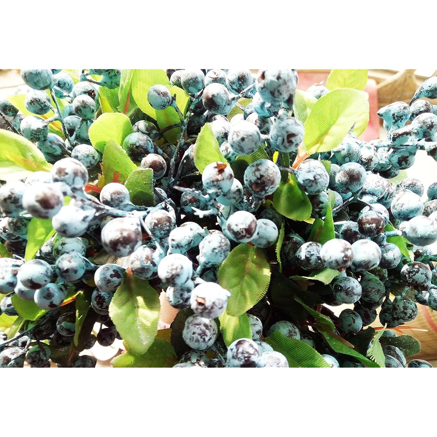 Artificial Flowers California Faux Blueberries Artificial Blueberry Stems For Decorating Blueberry Picks Fruit Fake Silk Flowers Home Decorative Party Wedding (20 Pack)
