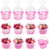 16 Pcs Valentine'S Heart Shaped Basket With Handle 8"X7"X4" Plastic Slotted Fruit Baskets Food Storage Containers With Gift Bags For Mother'S Day Kitchen Party (Pink)