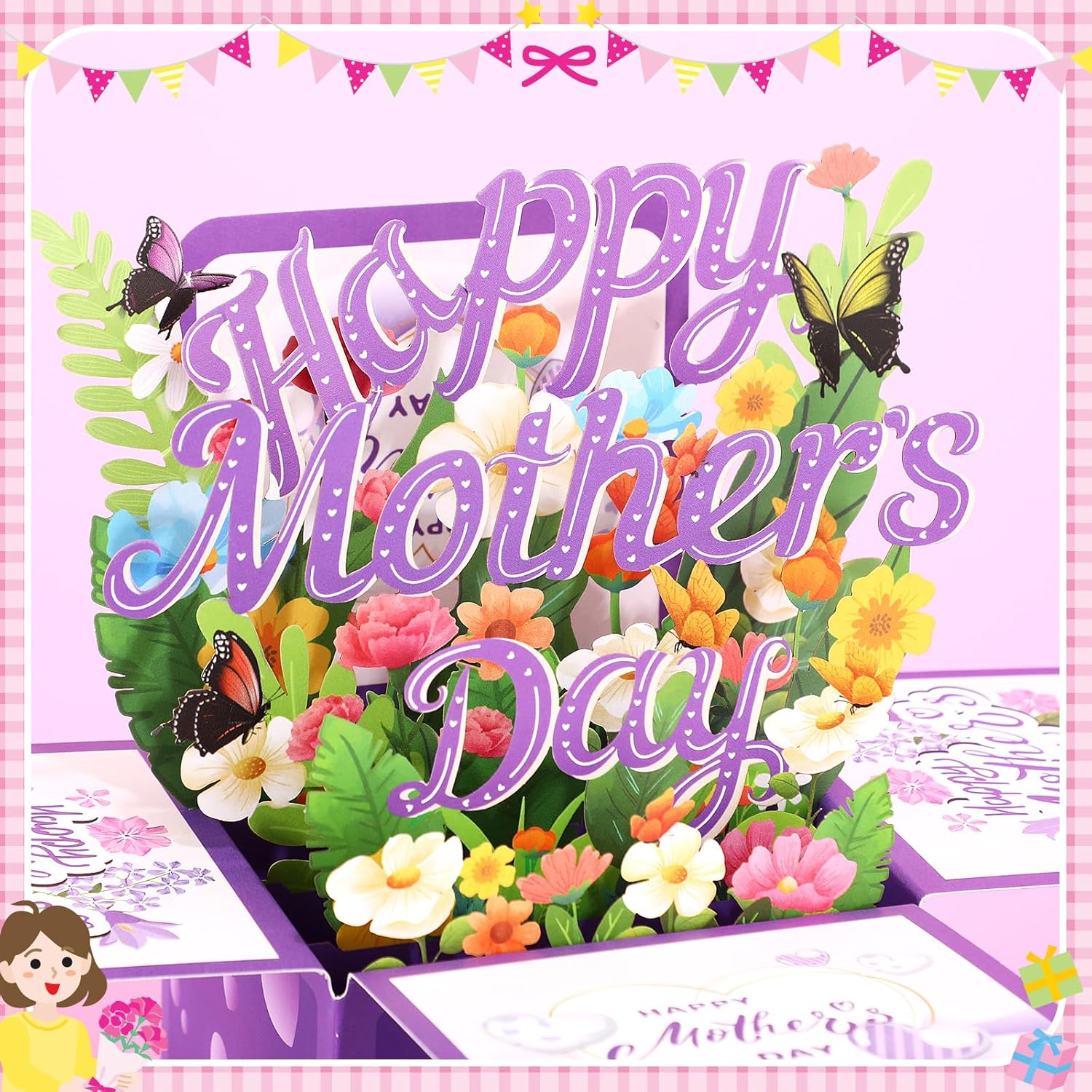 3 Pcs Pop Up Mother'S Day Cards 3D Flowers Heart Shaped Pop Up Card Happy Mother'S Day Gifts With Envelope For Kids Children Family Friends Gift