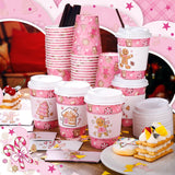 Gingerbread Man Party Disposable Coffee Cups With Lids, Sleeves And Stirrers 50 Pack 12 Oz Hot Cups Baby Shower Decoration For Fall Baby Shower Gender Reveal Party Christmas