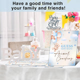We Can Bearly Wait Baby Shower Games, 8X10 Inches Guess How Many Animal Crackers Sign With 50 Guessing Cards, Bear Balloon Baby Shower Party Decorations Supplies Favors - G01